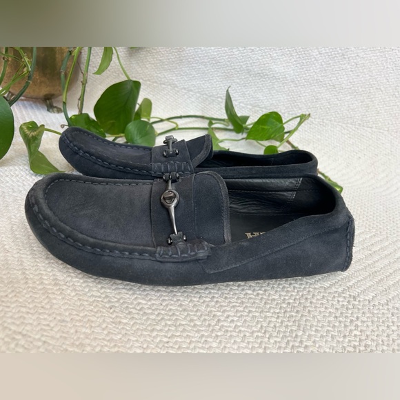 Coach Crosby Turnlock Driver Suede Loafers Navy Blue size 10D - Picture 6 of 11